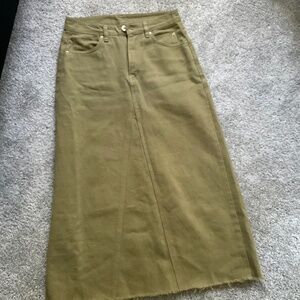 Army Green Maxi Skirt